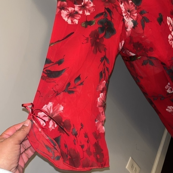 ENCHANTED FLOWER SHEER ROBE SIZE 26/28 pink/ red - Picture 2 of 6